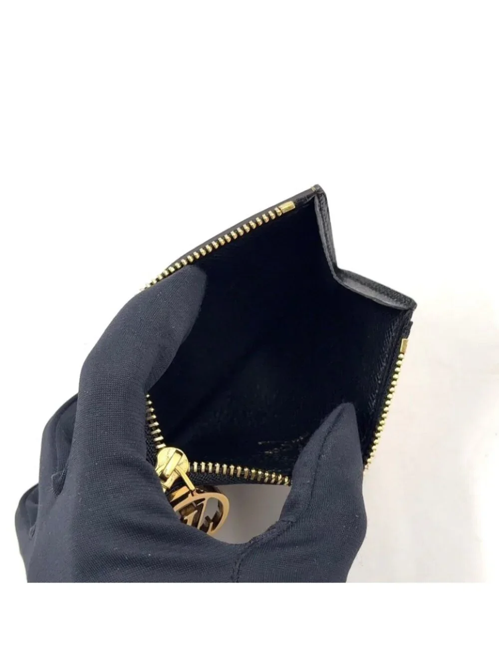Louis Vuitton Card Case Romy Coin Purse Leather Brown Black Gold